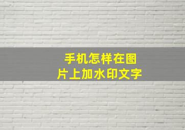 手机怎样在图片上加水印文字