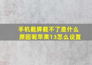 手机截屏截不了是什么原因呢苹果13怎么设置