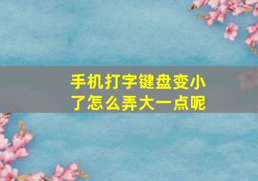 手机打字键盘变小了怎么弄大一点呢