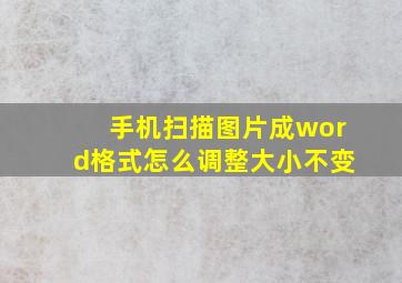 手机扫描图片成word格式怎么调整大小不变