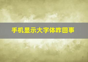 手机显示大字体咋回事