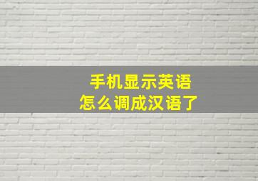 手机显示英语怎么调成汉语了