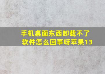 手机桌面东西卸载不了软件怎么回事呀苹果13