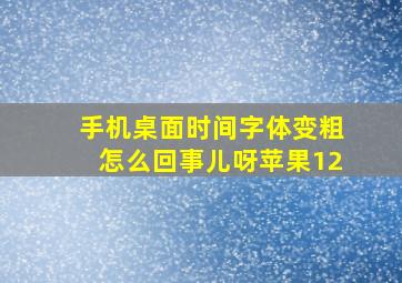 手机桌面时间字体变粗怎么回事儿呀苹果12