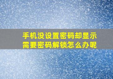 手机没设置密码却显示需要密码解锁怎么办呢