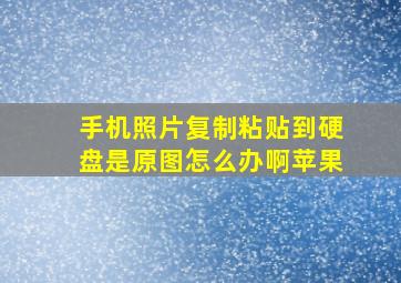 手机照片复制粘贴到硬盘是原图怎么办啊苹果