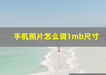 手机照片怎么调1mb尺寸