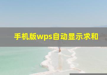 手机版wps自动显示求和