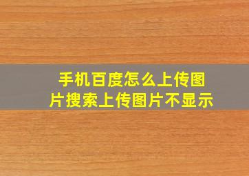 手机百度怎么上传图片搜索上传图片不显示