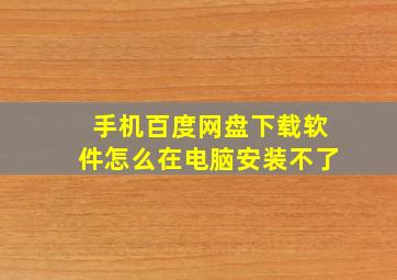 手机百度网盘下载软件怎么在电脑安装不了