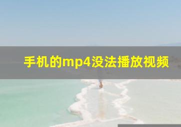 手机的mp4没法播放视频