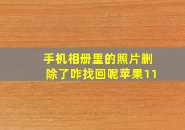 手机相册里的照片删除了咋找回呢苹果11