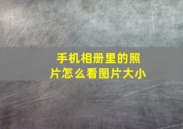 手机相册里的照片怎么看图片大小