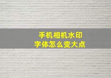 手机相机水印字体怎么变大点