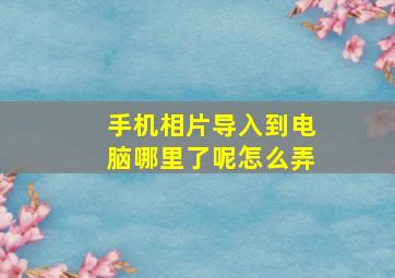 手机相片导入到电脑哪里了呢怎么弄