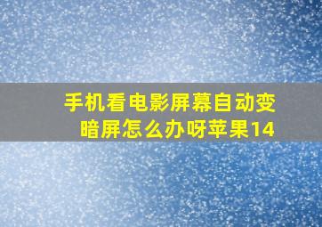 手机看电影屏幕自动变暗屏怎么办呀苹果14