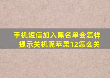 手机短信加入黑名单会怎样提示关机呢苹果12怎么关