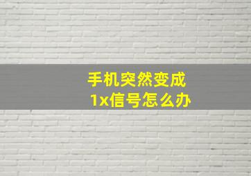 手机突然变成1x信号怎么办