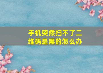 手机突然扫不了二维码是黑的怎么办