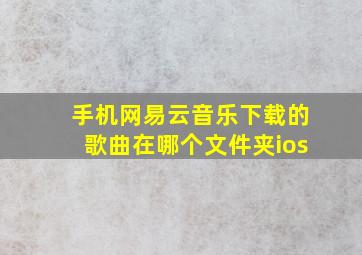 手机网易云音乐下载的歌曲在哪个文件夹ios