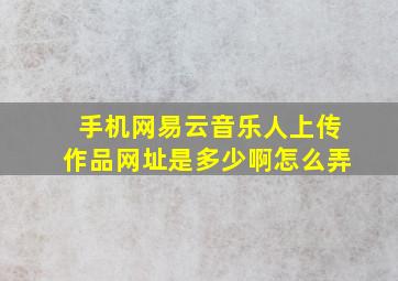 手机网易云音乐人上传作品网址是多少啊怎么弄