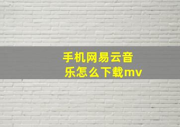 手机网易云音乐怎么下载mv