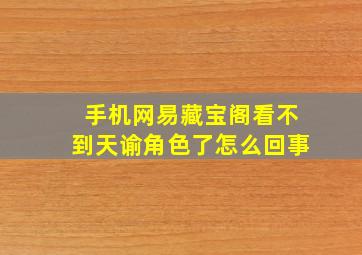 手机网易藏宝阁看不到天谕角色了怎么回事