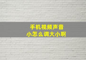 手机视频声音小怎么调大小啊