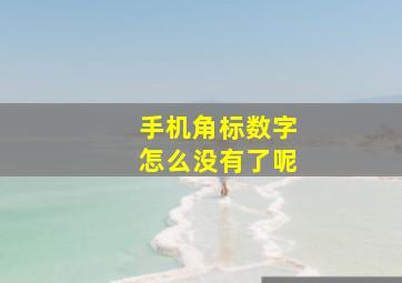 手机角标数字怎么没有了呢