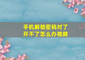 手机解锁密码对了开不了怎么办视频