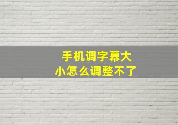 手机调字幕大小怎么调整不了