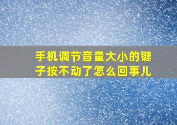 手机调节音量大小的键子按不动了怎么回事儿