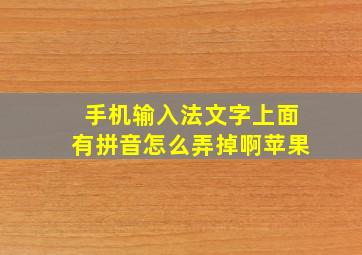 手机输入法文字上面有拼音怎么弄掉啊苹果