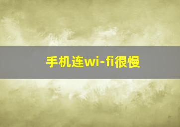 手机连wi-fi很慢