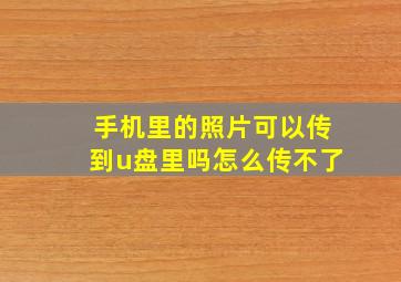 手机里的照片可以传到u盘里吗怎么传不了