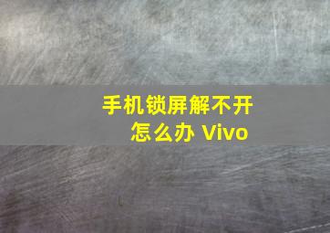 手机锁屏解不开怎么办 Vivo