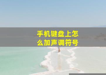 手机键盘上怎么加声调符号