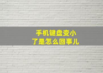 手机键盘变小了是怎么回事儿