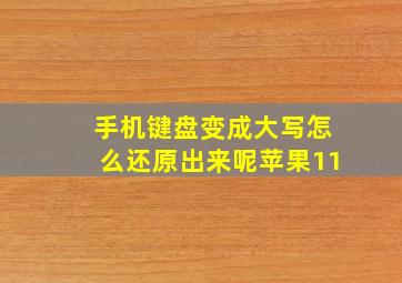 手机键盘变成大写怎么还原出来呢苹果11