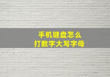 手机键盘怎么打数字大写字母