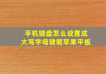 手机键盘怎么设置成大写字母键呢苹果平板