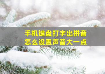 手机键盘打字出拼音怎么设置声音大一点