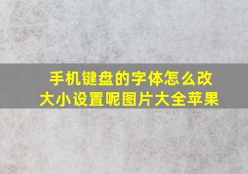 手机键盘的字体怎么改大小设置呢图片大全苹果