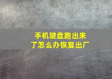 手机键盘跑出来了怎么办恢复出厂