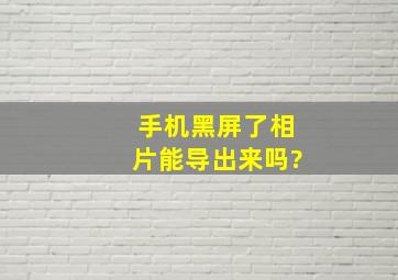 手机黑屏了相片能导出来吗?