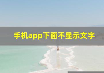 手机app下面不显示文字