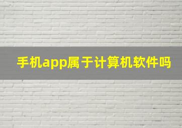 手机app属于计算机软件吗