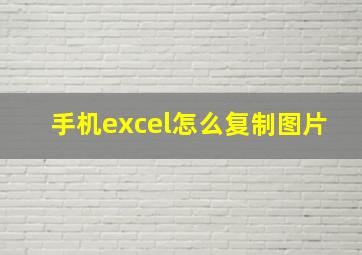 手机excel怎么复制图片