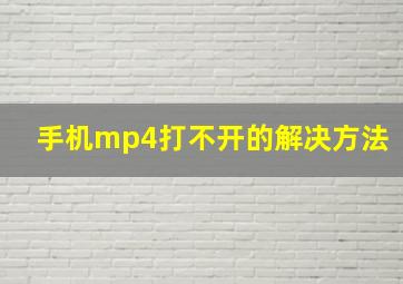 手机mp4打不开的解决方法