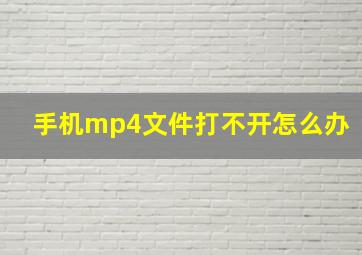 手机mp4文件打不开怎么办